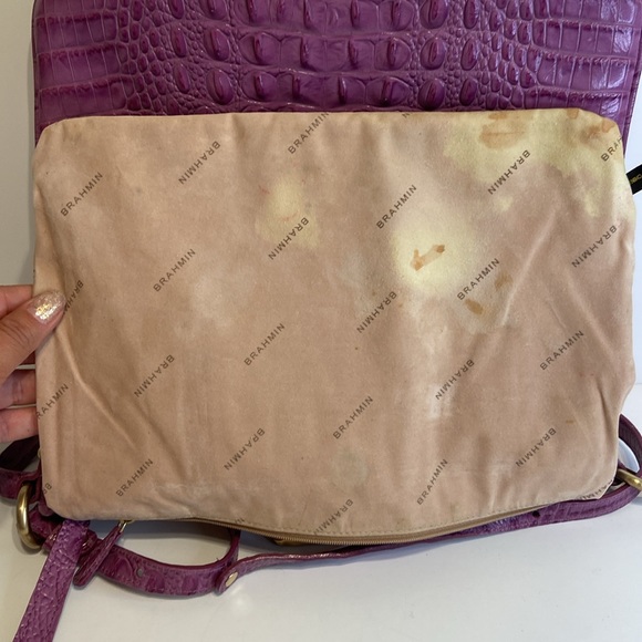 Brahmin Vibrant Pink Croc-Embossed Bag - Picture 6 of 15